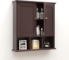TaoHFE Brown Bathroom Medicine Cabinet Wall Mounted with 2 Adjustable #R04