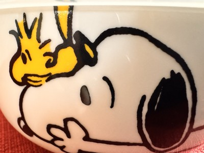 #ad #ad Peanuts Snoopy amp; Woodstock Small Ceramic Bowl With Pressure Lid Food Storage New $13.00