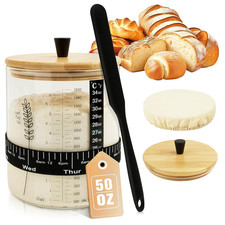 50Oz Sourdough Starter Jar, Wide Mouth Sourdough Jar, Large Capacity Sourdough B