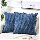  Set of 2 Decorative Throw Pillow Covers 18x18 18" x 18" (Pack of 2) Dusty Blue