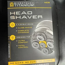 Microtouch Titanium Rechargeable Men's Head Shaver - Black