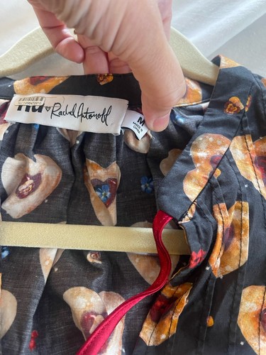 Rachel Antonoff Laura Cotton Novelty Flouncy Heart Cookies Dress M No Belt - Picture 6 of 7