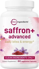 Micro Ingredients Saffron+ Advanced Supplements 60 Veggie Capsules 10-in-1 NEW