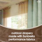 New Sunbrella Outdoor Drapery 50inx84in outdoor curtain + beige netting pictured
