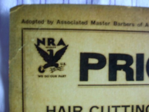 Vintage 1930's Union Barbershop Price List 50 Cent Cut Sign - Bild 6 von 10