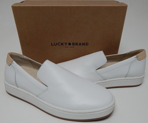 Lucky Brand Hadie Sz US 7.5 M EU 38 Women's Leather Sneakers Slip-On Shoes White - Picture 2 of 15