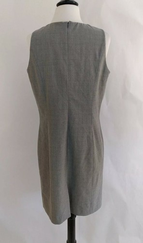 Valerie Stevens Stretch 10 ärmelloses Etuikleid grau gefüttert carrer gebraucht - Bild 4 von 6