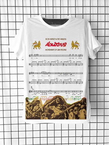 Housse de coussin satinée blanc Bob Marley The Waylers Exodus Partition Musique - Imagen 3 de 5