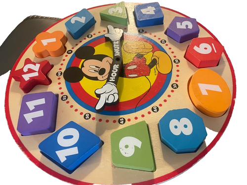 Melissa & Doug Disney Mickey Mouse Wooden Shapes Numbers Sorting Clock kids toy - Picture 6 of 7