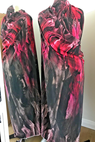 SILK Dressmaking FABRIC Crepe de Chine RED & BLACK 136cm X 2.3 metres by SERICIN
