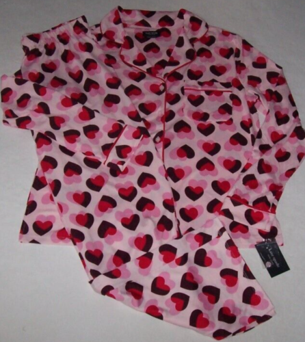 NWT Kate Spade New York Pink/Purple DOUBLE HEARTS Knit Pajama/Lounge Set L LOVE - Picture 2 of 4