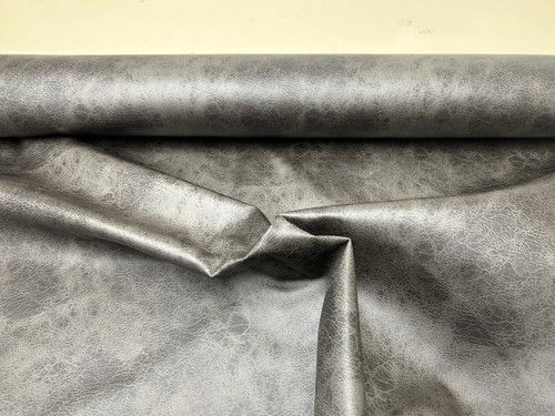 TELA DE ASPECTO DE CUERO imitación 140 cm de ancho tapicería envejecida apagada blanca/crema clara - Imagen 5 de 14