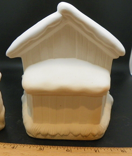 Small Nativity Manger set 4pcs , made from vintage mold Ready-to-paint bisque - Picture 7 of 8