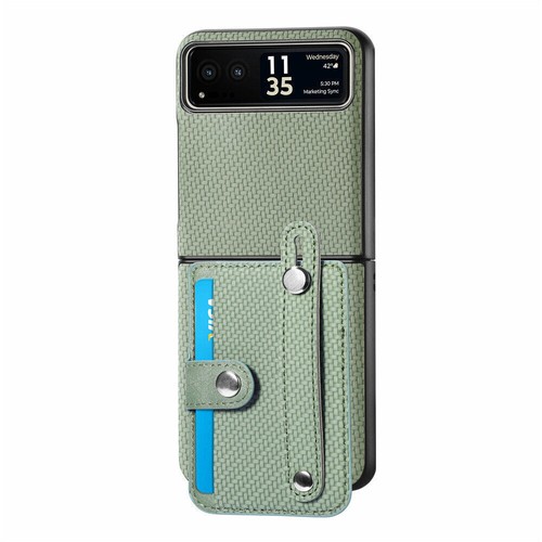 Funda protectora de cuero de fibra de carbono con pulsera de fibra de carbono para tarjeta Motorola Razr 40/40 Ultra - Imagen 43 de 58