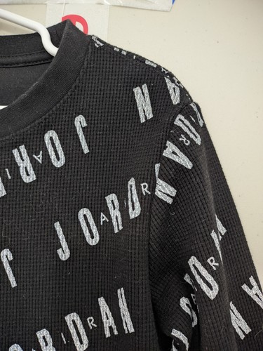 Jordan Brand Shirt Boys S Long Sleeve Thermal Waffle AOP Monogram Cotton 8-10 - Picture 4 of 13