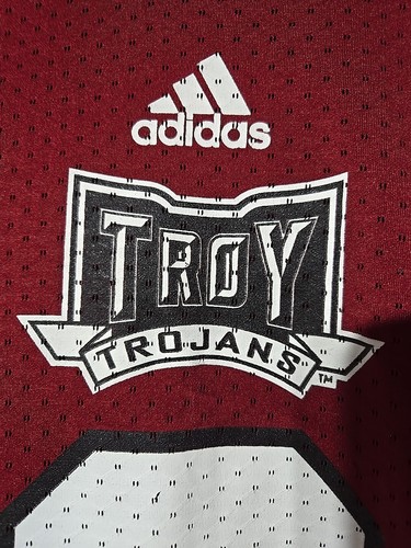 Vintage Adidas Troy State University Trojaner Spiel ausgestellt Fußball Trikot #3 Herren LG - Bild 4 von 24