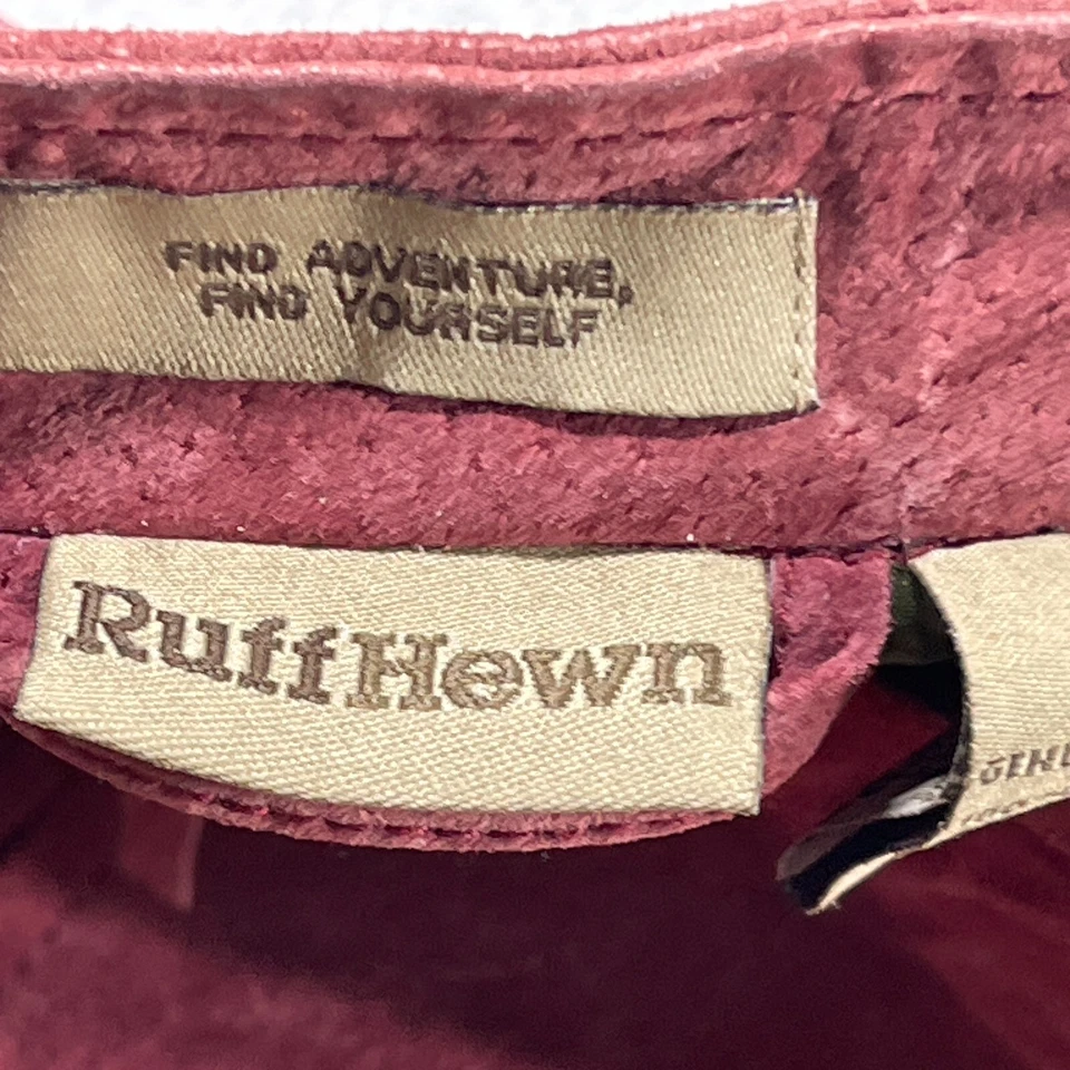 VTG Ruff Hewn Leather Jacket Women XL Red Moto Style Leather Zip Front Y2K - Image 4 of 4