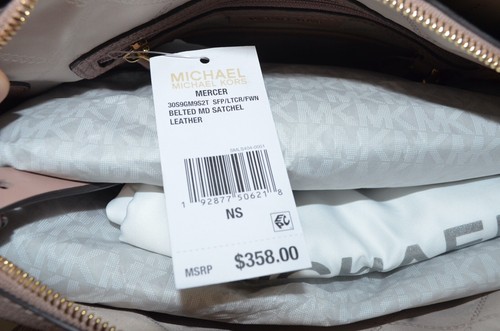 NWT MICHAEL KORS MERCER BELTED TRICOLOR PEBBLE LEATHER SATCHEL MSRP $358 - Picture 7 of 7
