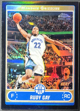 ( /99 RC ) Rudy Gay 2006-07 Topps Chrome #184 Black Refractor Rookie Grizzlies