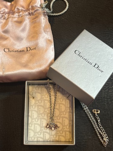 CHRISTIAN DIOR Collar Gargantilla Colgante Cadena AUTÉNTICO De Colección Raro CD Plata Envío gratuito - Imagen 18 de 18