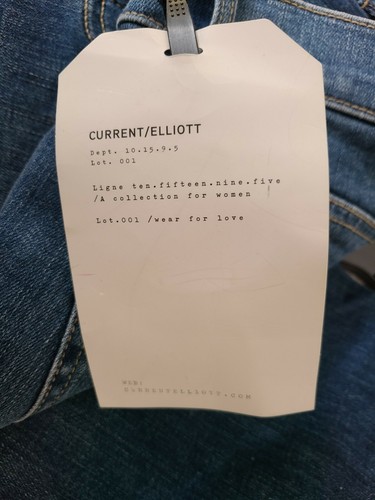 Current Elliott High Waist Straight Jeans Joey Dark Destroy Size: 27 - Picture 10 of 12