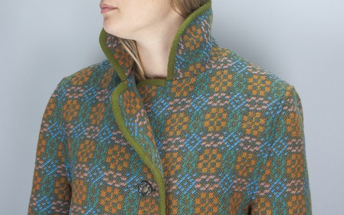 Welsh Woollens Eclipse Handmade Tapestry Heritage Wool Coat Multicolor Jacket 44 - Picture 18 of 24