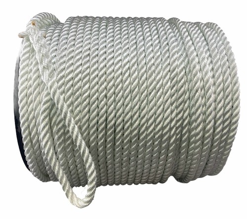 Cuerda de nailon blanca de 16 mm 3ª x 75 m cuerda de anclaje en un carrete con ojo suave de 8 pulgadas - Imagen 3 de 6