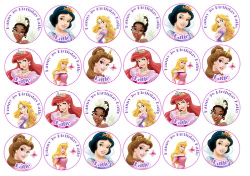 Comestible personalizado Disney Princess Icing Cake & Cupcake Toppers Girls Birthday - Imagen 6 de 11