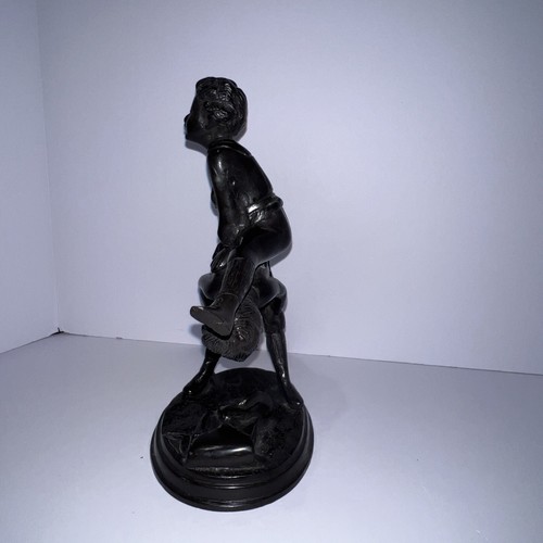 Sadek Skulptur Bronze Kinder Voltigierspiel Vintage LeapFrog 9,5" schwarz EUC Andrea - Bild 6 von 9