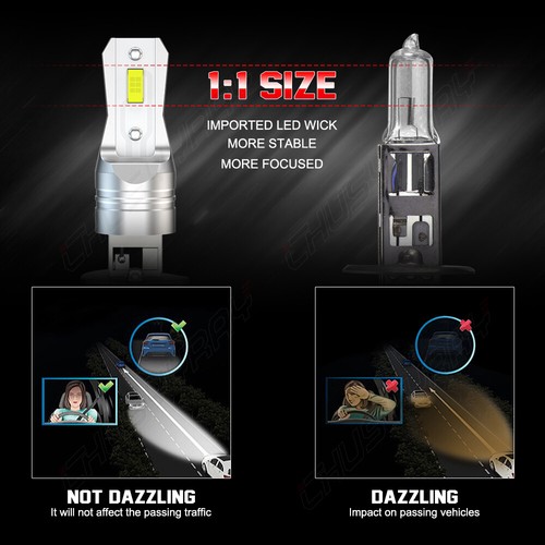 For Ford Focus 2012-2018 Pair H1 LED Headlight High Beam Bulbs white 6000k - Picture 11 of 11