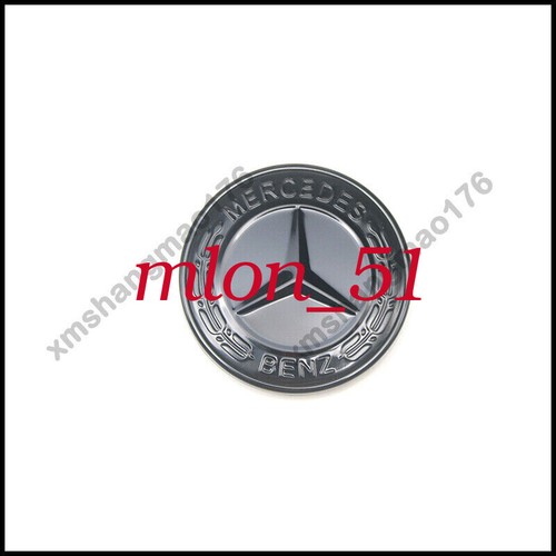 Mercedes-Benz Gloss Black Flat Hood Emblem Laurel Wreath GLC GLE GLS GL G ML GLK - Picture 8 of 9