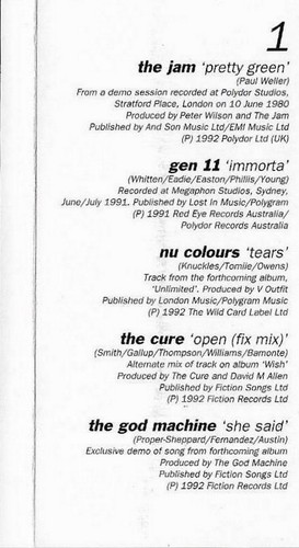 SELECT MAXIMUM BLISS CURE JAM SIOUXSIE  PROMO CASSETTE ALBUM Acoustic Techno  - Picture 4 of 9