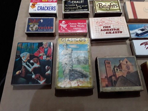 Vintage Wooden Matchboxes 26 Empty Boxes Advertising Hotel Restaurant Covers - Picture 4 of 10