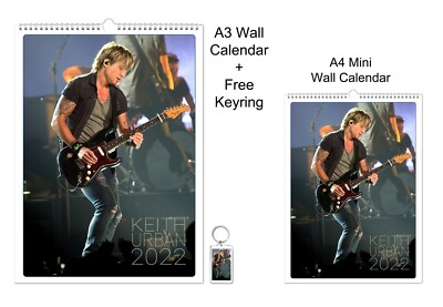 Keith Urban 2022 A3 A4 Wall Office Calendar + Key Ring | Ebay