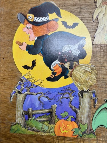 Vintage Halloween Hazel The Witch Centerpiece Cardboard Party Decoration - Bild 19 von 20