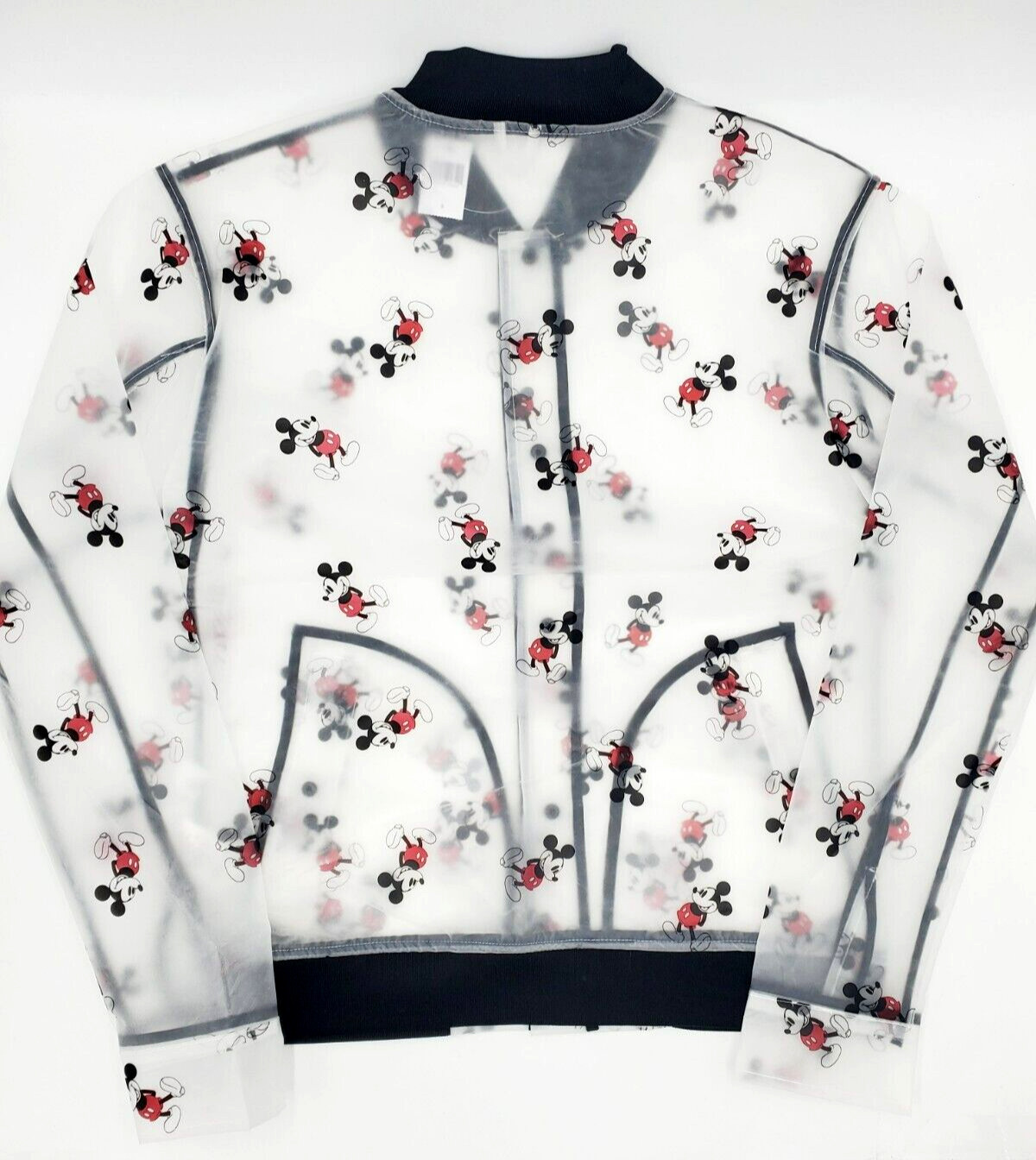 Disney Parks Mickey Mouse Transparent Frosted Rain Jacket Ad