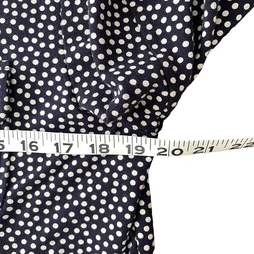 NWOT Lands End Blouse Womens M Black Polka Dot Roll Tab Sleeve Button Up - Picture 4 of 10