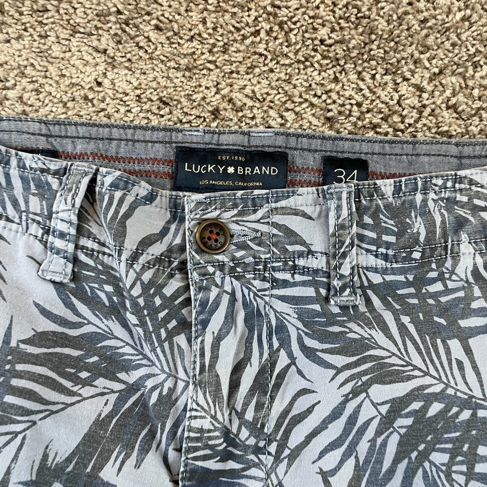 Pantalones Cortos Lucky Brand Para Hombres 34 Azul Chino Informal Hawaiano Surfista Hombres Foto 4 de 4
