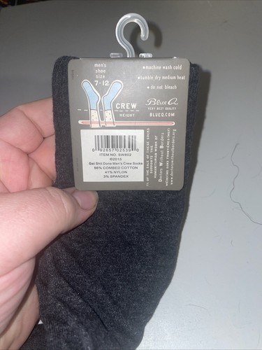 Blue Q Socken Herren Crew Baumwollmischung "Ich werde später fertig" 7-12 Neu - Bild 4 von 5