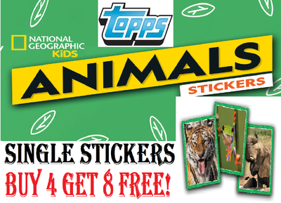 Buy 4 Get 10 Free Topps National Geographic Animals Single Stickers 2019