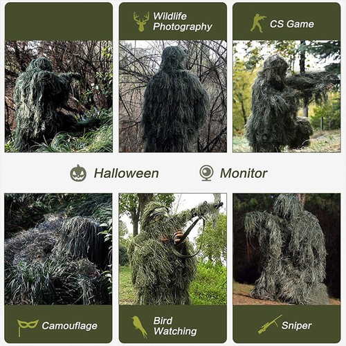 5 Teile/satz Woodland Hunter Ghillie Anzug Paintball Ghillie Anzug Jagd Kleidung - Bild 13 von 26