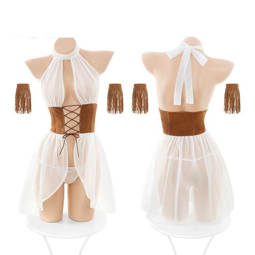Sexy Damendessous Unterwäsche durchsichtige Uniform Nachtwäsche Cosplay Kostüm Chiffon - Bild 3 von 4