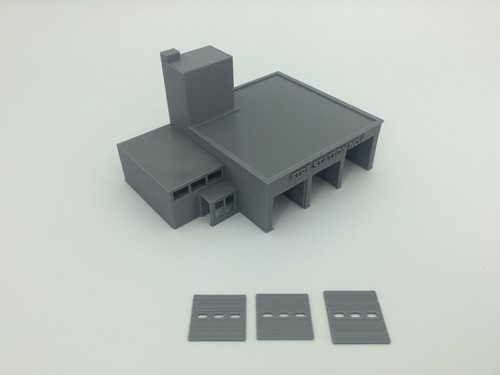 ¡NUEVO! Estación de Bomberos CASA DE BOMBEROS 3 Bahías Abiertas - Escala N 1:160 ¡OPCIONES PERSONALIZADAS MEJORADAS! - Imagen 5 de 12