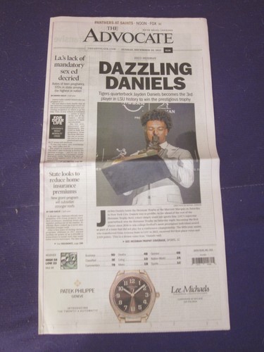 LSUs JAYDEN DANIELS HEISMAN TROPHY BR NEWSPAPER LOT...SAT PREVIEW..SUN WINNER 👀 - Picture 2 of 12