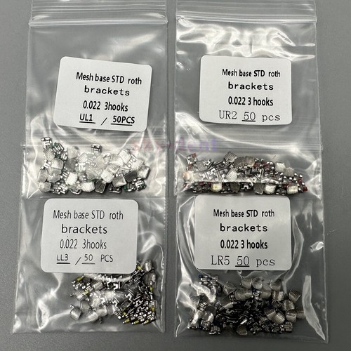 50 Pcs Dental Orthodontic Bracket Braces Bulk Standard Roth/MBT 022 3 Slot Hooks - Picture 3 of 15