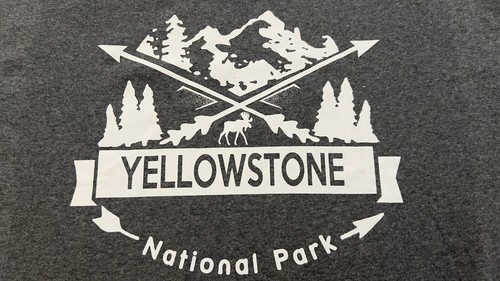 NEW MEN YELLOWSTONE NATIONAL PARK SIZE XL GREY T SHIRT - Picture 1 of 2