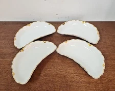 HAVILAND LIMOGES FRANCE RANSON GOLD TRIM BONE DISH SET OF FOUR