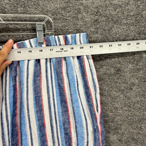 Ruby Rd. Pants Women 2X Plus Blue Striped High Rise Flat Front Chino Linen - Picture 3 of 7