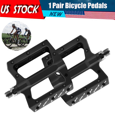 1 Pair Mountain Bike Pedals Flat Wide Platform Sealed Bearing 9//16 in For MTB