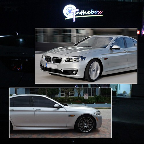 Luces de marcador lateral del parachoques delantero tipo fibra de carbono LED ámbar para BMW 1 3 5 Series - Imagen 7 de 9